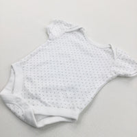 Stars Grey & White Short Sleeve Bodysuit - Boys/Girls Newborn