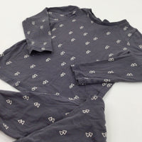 Triangles Pattern Charcoal Grey Pyjamas - Boys 3-4 Years
