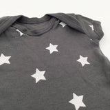Stars Dark Grey Short Sleeve Bodysuit - Boys/Girls Newborn