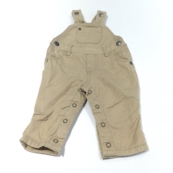 Beige Lined Cotton Dungarees - Boys Newborn - Up To 1 Month