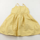 **NEW** Spotty Yellow & White Cotton Open Back Sun Dress - Girls 3-4 Years