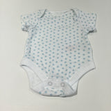 White & Blue Spots Short Sleeve Bodysuit - Boys Newborn