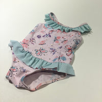 Butterflies Pink & Green Swimming Costume - Girls 12-18 Months