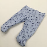 Houses & Trees Blue & Navy Jersey Trousers with Enclosed Feet - Boys Newborn