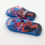 **NEW** 'Ultimate Spider-Man' Blue & Red Flip Flops - Boys - Shoe Size 7.5-8.5