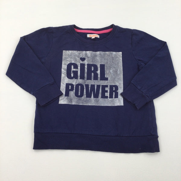 'Girl Power' Navy Sweatshirt - Girls 5-6 Years