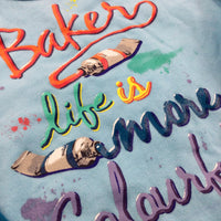 'Life Is More Colourful' Baker Blue Long Sleeve Bodysuit  - Boys 0-3 Months