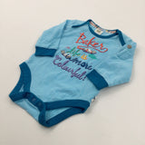 'Life Is More Colourful' Baker Blue Long Sleeve Bodysuit  - Boys 0-3 Months