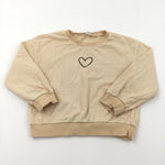 Cream Heart Sweatshirt - Girls 5-6 Years