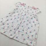 Hummingbirds Pink & White Jersey Dress - Girls 12-18 Months