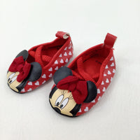 Minnie Mouse Hearts Red Soft Sole Baby Shoes - Girls - Shoe Size 0