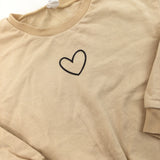 Cream Heart Sweatshirt - Girls 5-6 Years