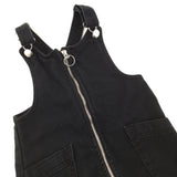 Zip Up Denim Black Dungaree Dress - Girls 5-6 Years