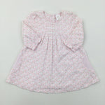 Birds & Glowers Pink Jersey Dress - Girls 0-3 Months