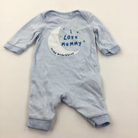 'I Love Mummy…' Blue Striped Jersey Romper - Boys 0-3 Months