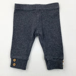 Charcoal Grey Ribbed Leggings - Girls 0-3 Months