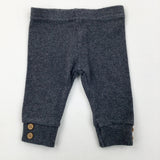 Charcoal Grey Ribbed Leggings - Girls 0-3 Months