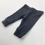 Charcoal Grey Ribbed Leggings - Girls 0-3 Months