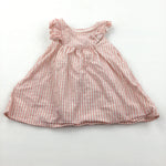 Peach & Cream Checked Cotton Sun Dress - Girls 0-3 Months