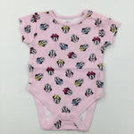 Minnie Mouse Pink Short Sleeve Bodysuit - Girls 0-3 Months