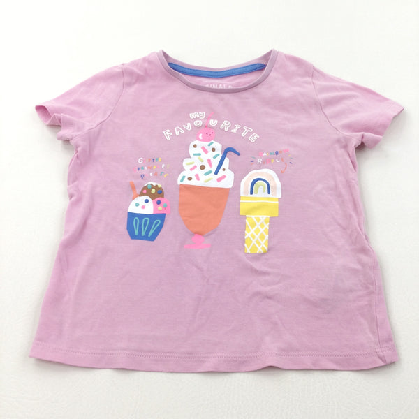 'My Favourite' Ice Creams & Sundaes Pink T-Shirt - Girls 3-4 Years