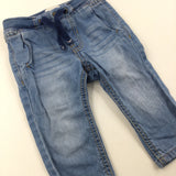 Blue Jeans with Elastic Waist - Boys 6-9 Months