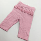 Frilly Bottom Pink Leggings - Girls 0-3 Months