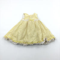 Yellow Gingham Dress with Bow & Underskirt - Girls 9-12 Months