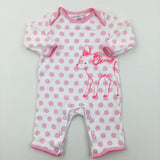 Deer Spotty Pink & White Romper - Girls 0-3 Months