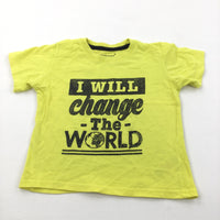 'I Will Change The World' Yellow T-Shirt - Boys 18-24 Months
