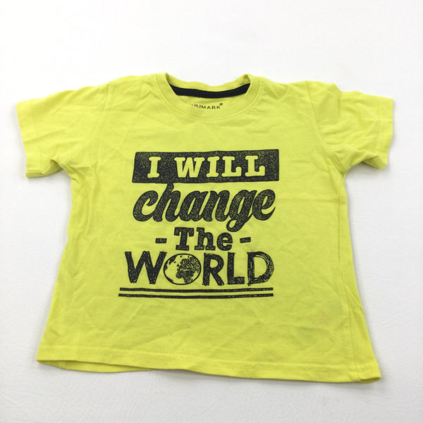 'I Will Change The World' Yellow T-Shirt - Boys 18-24 Months