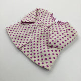 Purple & Cream Spotty/Striped Reversible Jersey Jacket - Girls 0-3 Months
