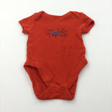 'I Love You To The Moon & Back' Alien Spaceship Red Short Sleeve Bodysuit - Boys 0-3 Months