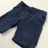 Navy Spotty Cotton Shorts with Adjustable Waistband - Boys 3-4 Years