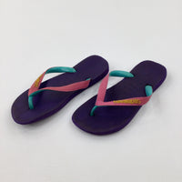 Purple Flip Flops - Girls - Shoe Size 11-12