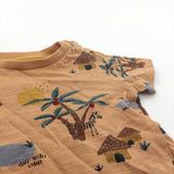 Animals & Palm Trees Light Orange T-Shirt - Boys 0-3 Months