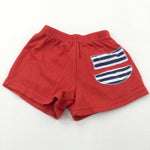 Navy, White & Red Lightweight Jersey Shorts - Boys 0-3 Months