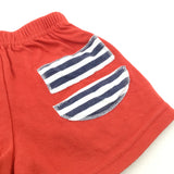 Navy, White & Red Lightweight Jersey Shorts - Boys 0-3 Months