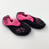 Fish Pink & Black Beach Shoes - Girls - Shoe Size 10