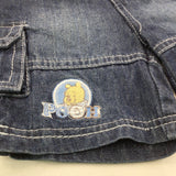 'Pooh' Dark Blue Denim Cargo Shorts - Boys 0-3 Months