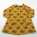 Flowers Bright Yellow Lightweight Corduroy Dress - Girls 18-24 Months