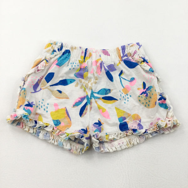 Colourful & Ice Creams White Lightweight Jersey Shorts - Girls 3-4 Years
