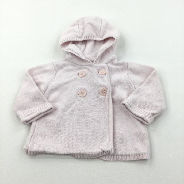 Pink Knitted Hoodie Jumper/Lightweight Jacket - Girls 0-3 Months