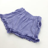 Blue Lightweight Jersey Shorts with Frilly Hem - Girls 3-4 Years