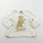'Juicy' Gold Dog Cream Long Sleeve Top - Girls 3-6 Months
