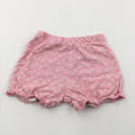 Flowers Pink Lightweight Jersey Shorts - Girls 0-3 Months