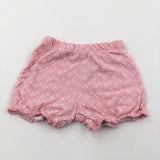 Flowers Pink Lightweight Jersey Shorts - Girls 0-3 Months