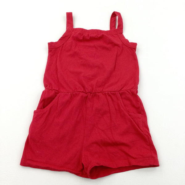 Red Jersey Playsuit - Girls 3-4 Years
