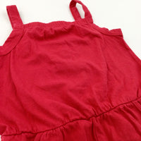 Red Jersey Playsuit - Girls 3-4 Years