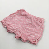 Flowers Pink Lightweight Jersey Shorts - Girls 0-3 Months